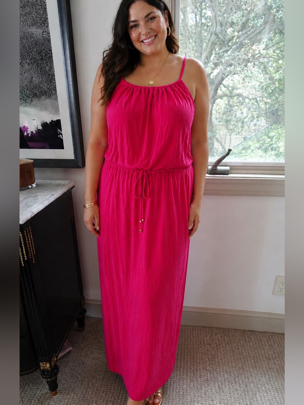 Victoria Secrets 2013 Hot pink Spaghetti-Strap Maxi Dress